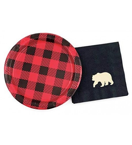 Buffalo Plaid Bear Party Set