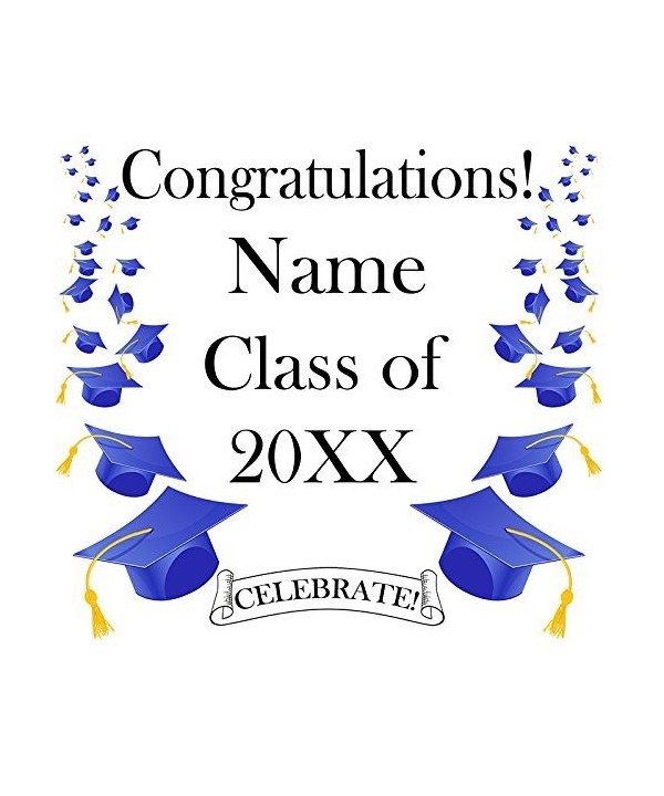 BLUE MORTARBOARD GRAD DOOR BANNER