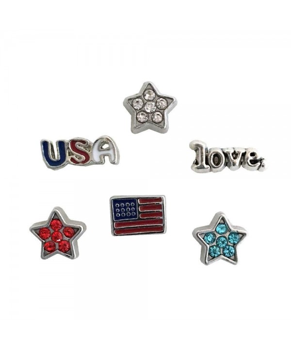 Patriotic USA Floating Locket Charms