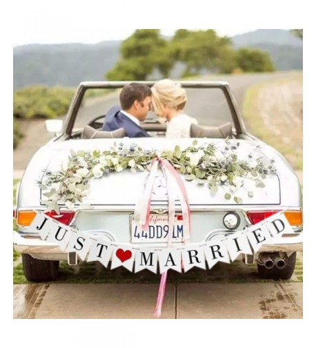 GuassLee JUST MARRIED Wedding Banner