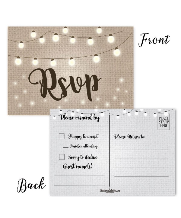 Blank Rustic RSVP Postcards Birthdays