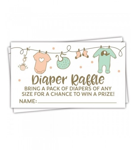 Clothesline Diaper Raffle Tickets Neutral