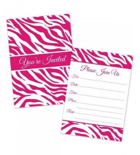 Zebra Stripes Party Invitations Girls