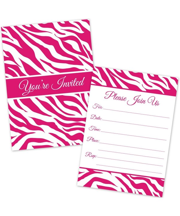 Zebra Stripes Party Invitations Girls