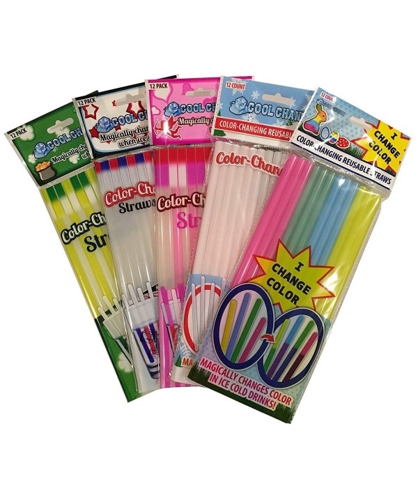 Color Change Straws 5pk Holiday