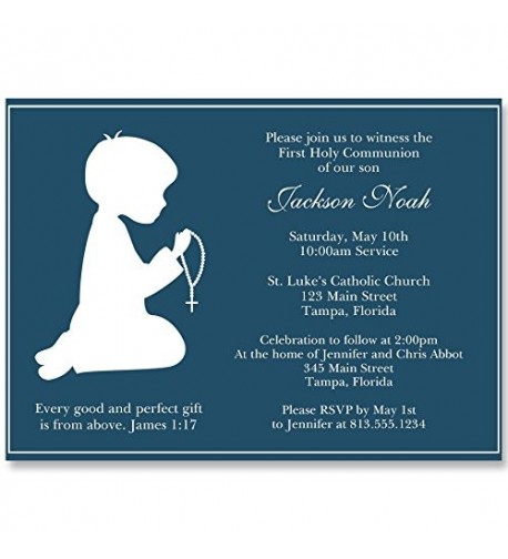 Communion Invitations Confirmation Religious Kneeling