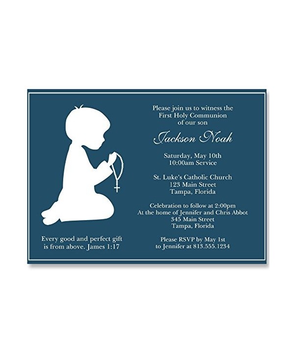 Communion Invitations Confirmation Religious Kneeling