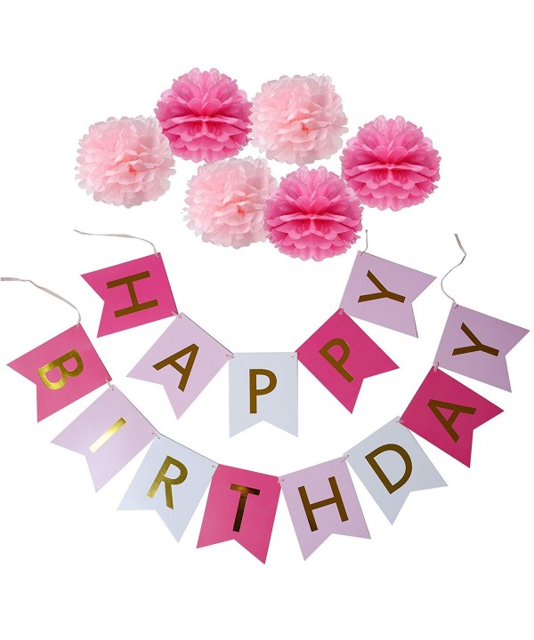 XADP Birthday Banner Flowers Decorations