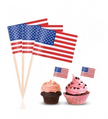 BESTOYARD American Cupcake Birthday Toothpicks