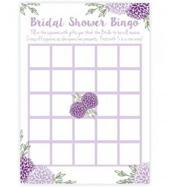 Purple Floral Bridal Shower Bingo