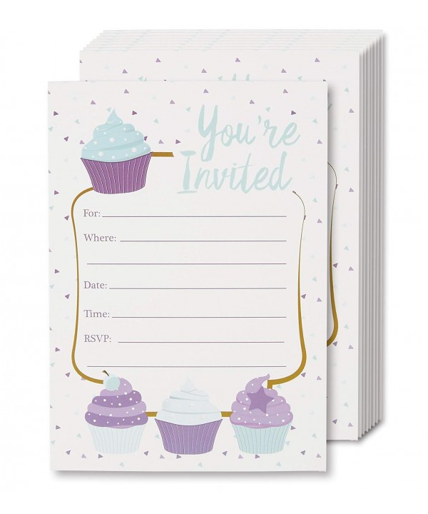 Cupcake Invitation Cards Fill Envelopes