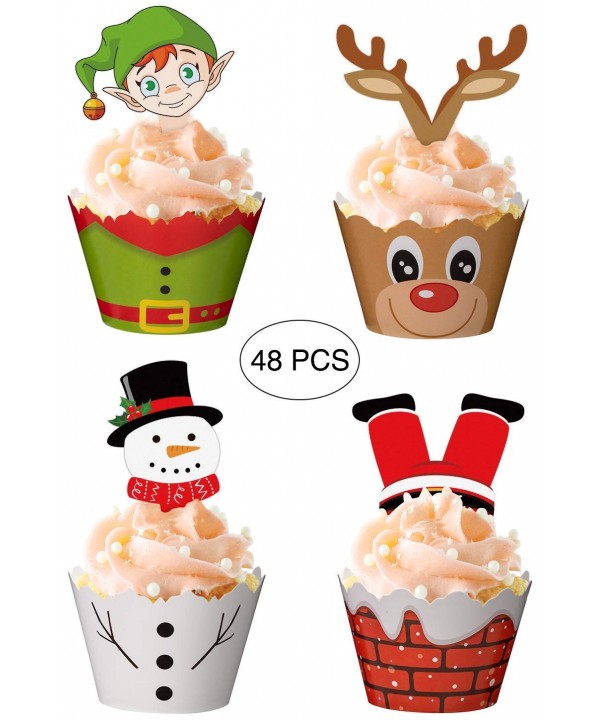 Christmas Cupcake Toppers Wrappers Supplies