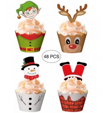 Christmas Cupcake Toppers Wrappers Supplies