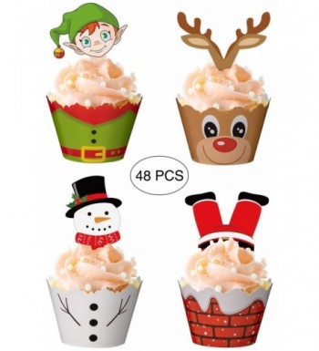 Christmas Cupcake Toppers Wrappers Supplies