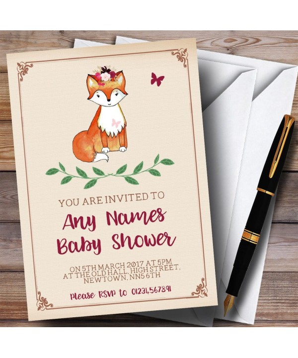 Cute Woodland Invitations Baby Shower