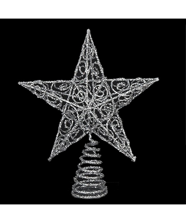 Chirstmas Topper Silver Glittered inches