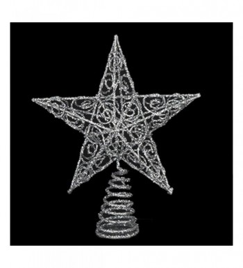 Chirstmas Topper Silver Glittered inches