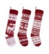 Christmas Stockings Hand Knitted Reindeer Snowflakes