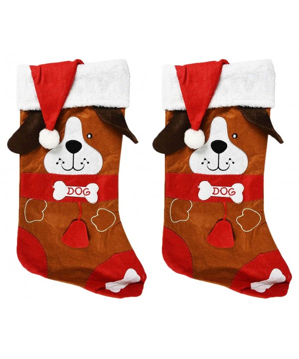 Set Christmas Holiday Embroidered Stocking