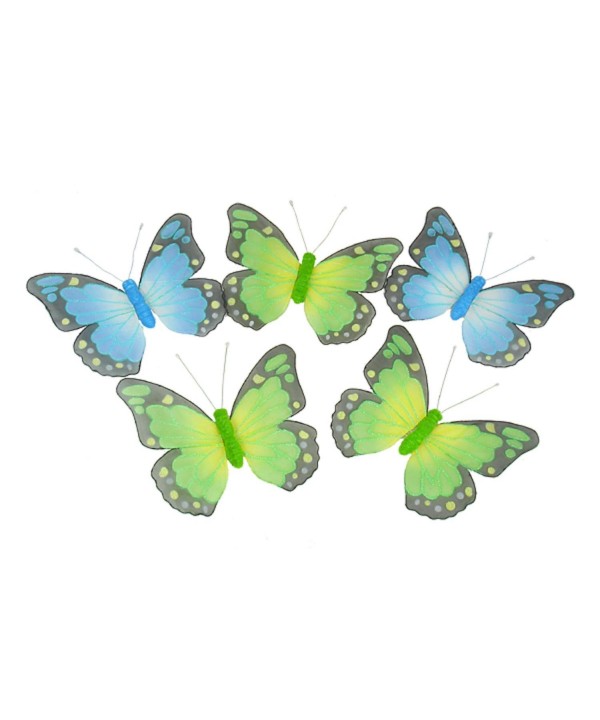 NorthLight Green Glitter Butterfly Garland