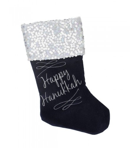 Northlight Silver Hanukkah Embroidered Stocking