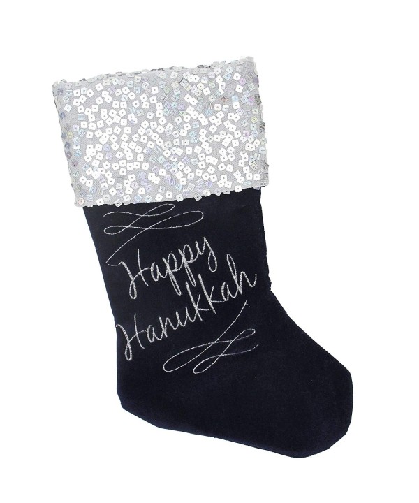 Northlight Silver Hanukkah Embroidered Stocking