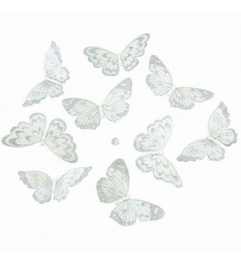 SILVER GLITTER BUTTERFLY GARLAND 5x2 5x78