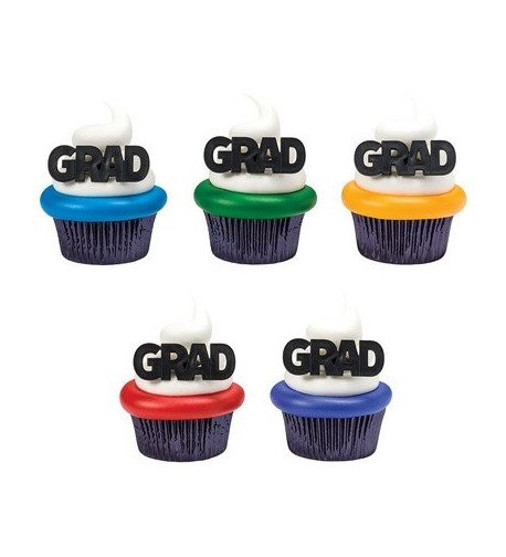 Block Letter Graduation Cupcake Toppers