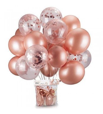 Rose Gold Balloons Confetti Pack