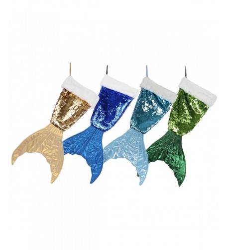 Mermaid Tail Sequin Stocking blue