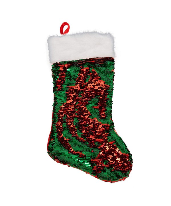 Red Green Reversible Sequin Stocking