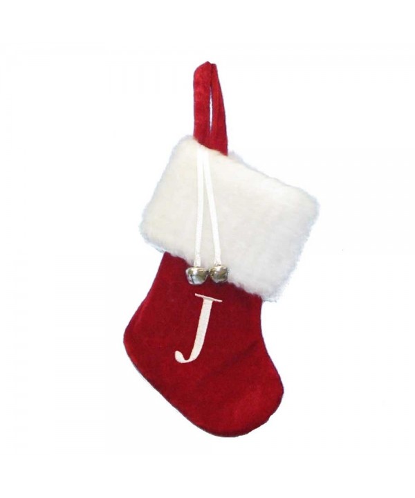 Red White Monogram Mini Stocking