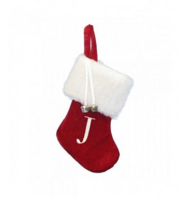 Red White Monogram Mini Stocking