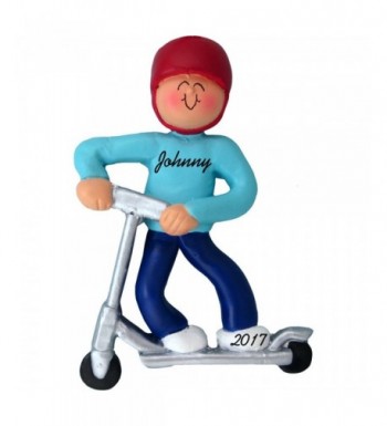 Riding Scooter Personalized Christmas Ornament