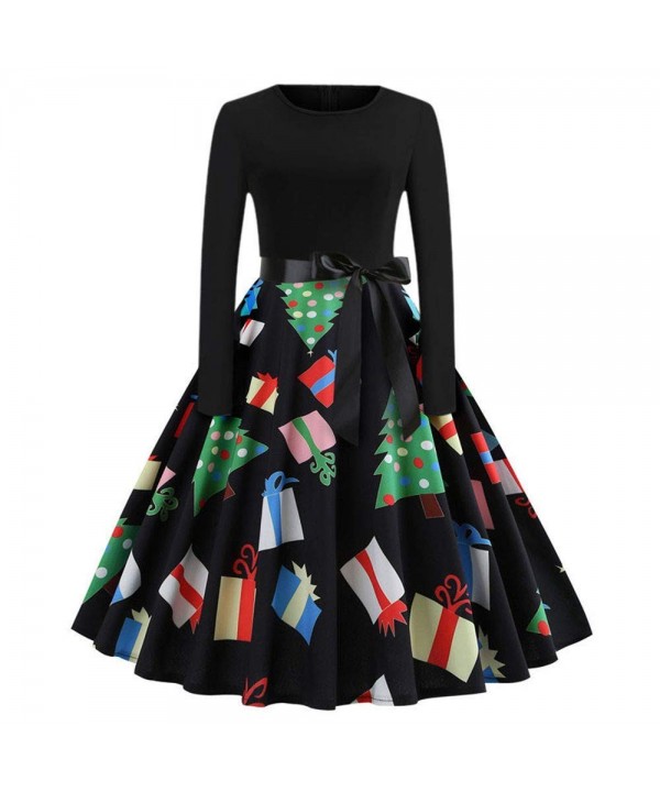 Womens Christmas Vintage Dresses Evening