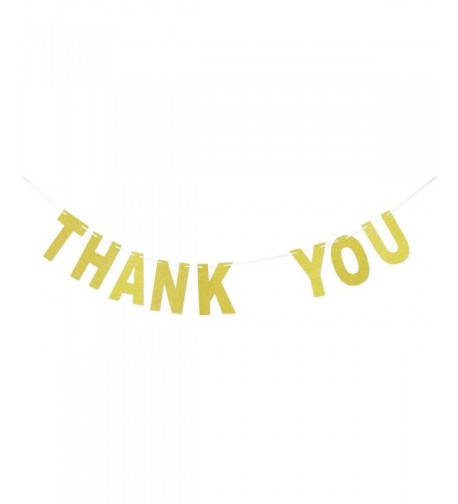 Thank Banner Gold Glitter Bunting