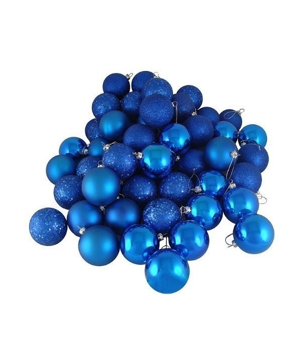 blue Christmas Tree Ball Ornaments mini Shatterproof Satin Shiny and ...