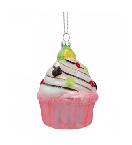 Cupcake Raisins Glass Christmas Ornament