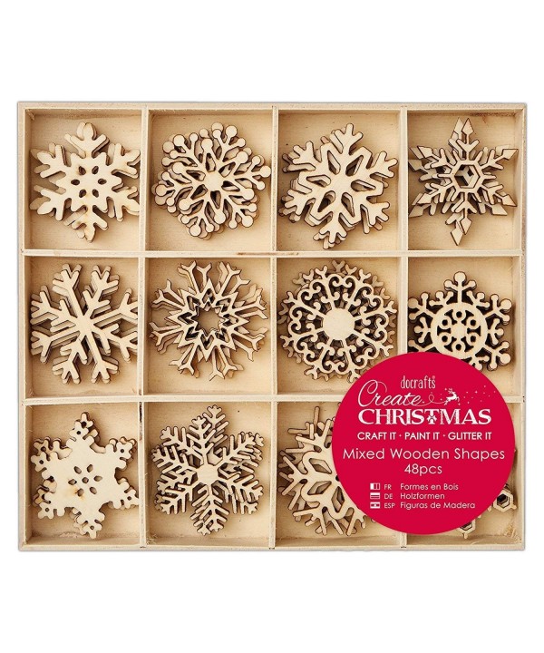 Create Christmas Snowflakes Wooden 48 piece