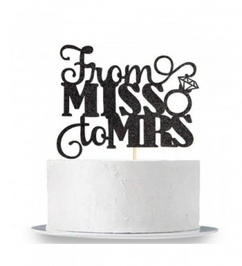 Black Glitter Miss Cake Topper