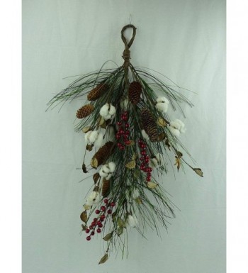 Christmas Cotton Pinecone Garland Teardrop