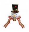 RAZ PLAID SNOWMAN HEAD Topper