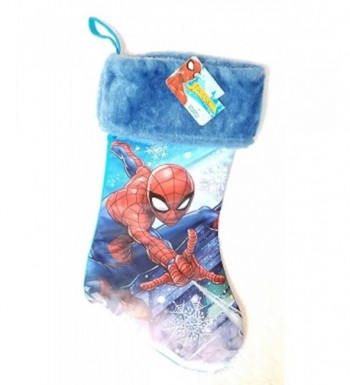 Christmas Stocking Spiderman Silky Blue