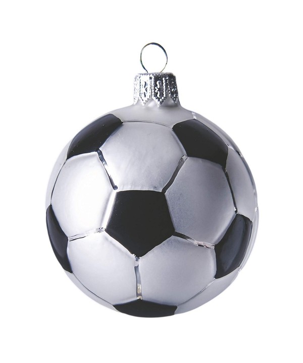 Christmas Ornament Glass Soccer Ball