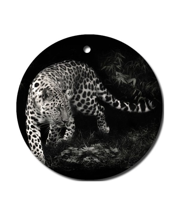 Leopard Ornament round porcelain Christmas