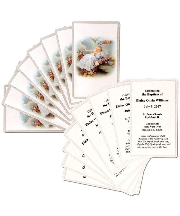 16 Personalized Baptism Holy Cards