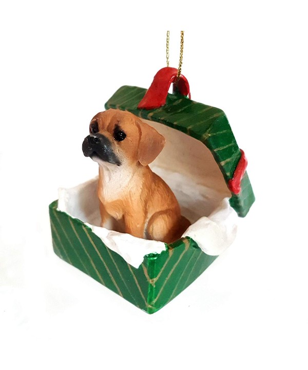 Puggle Gift Christmas Ornament Brown