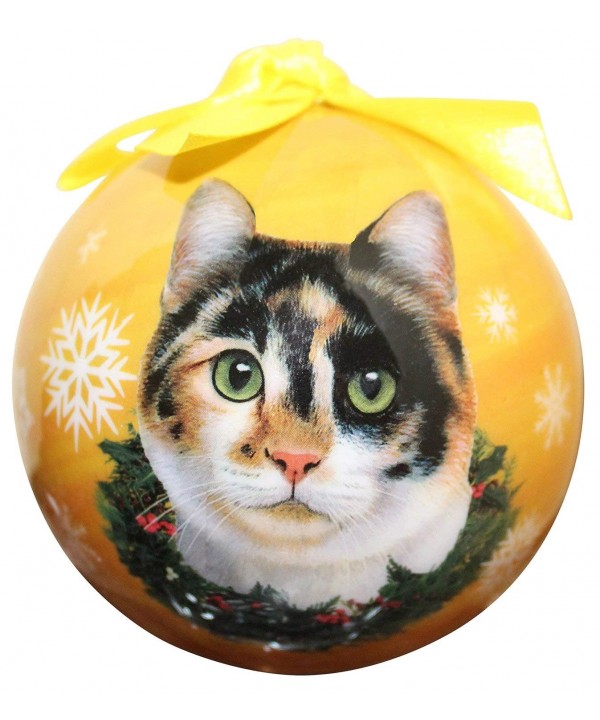 Calico Cat Christmas Ornament Personalize