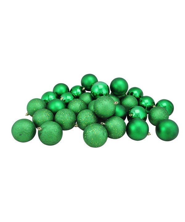 Green Shatterproof 4 Finish Christmas Ornaments