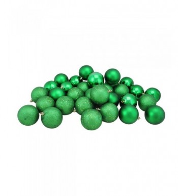 Green Shatterproof 4 Finish Christmas Ornaments